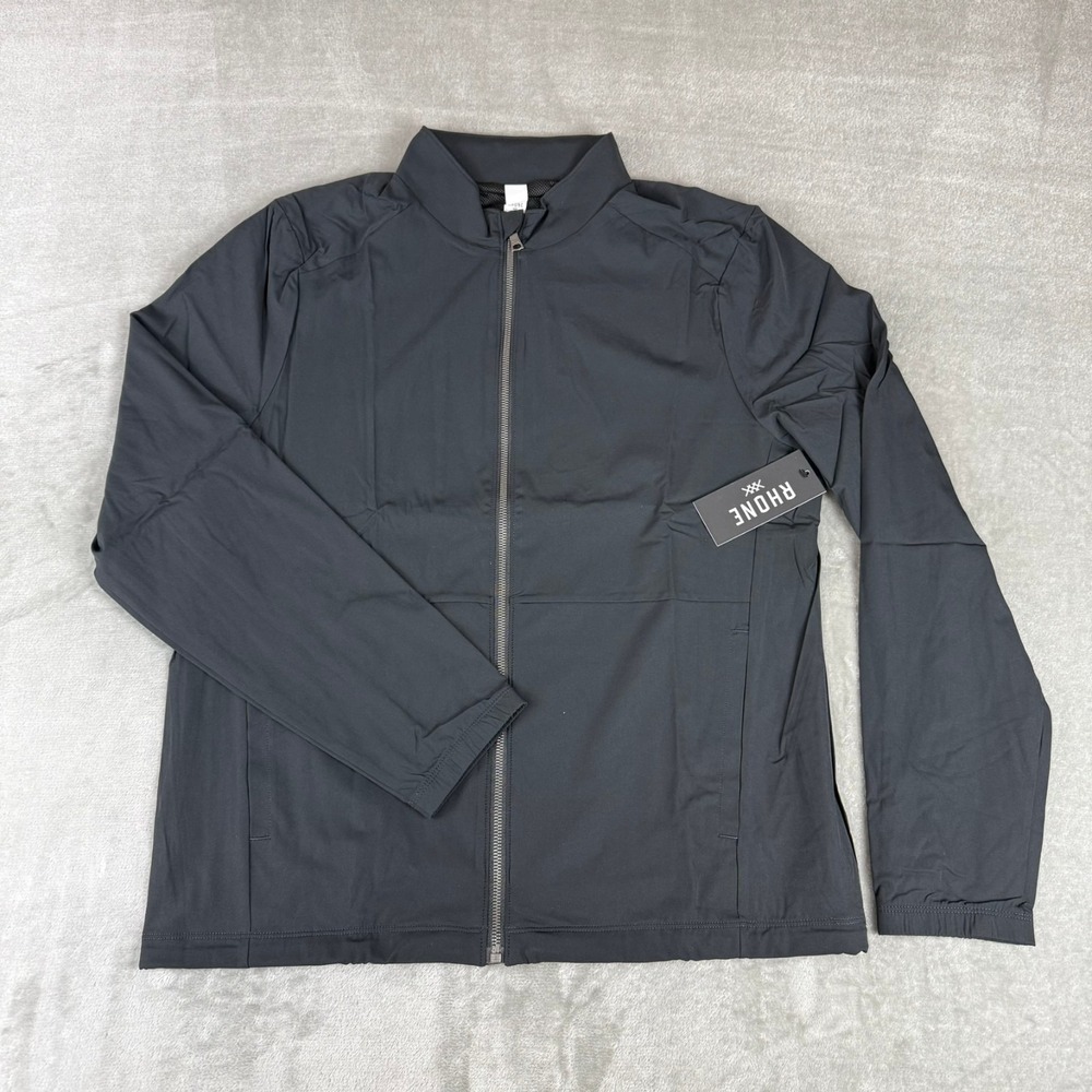 Rhone Coaches Jacket Mens Medium Black Performance Light Relaxed $158 New NWT